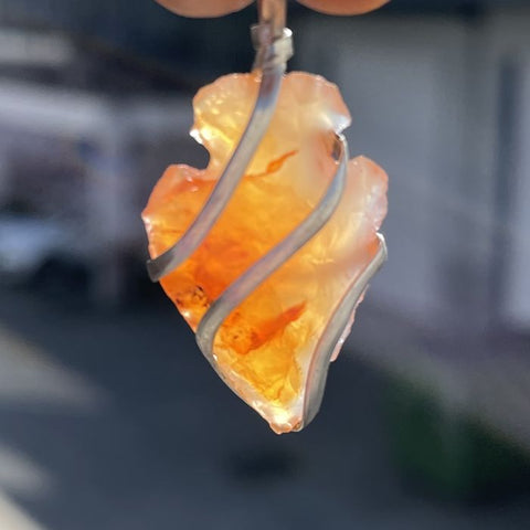 Wire Wrapped Arrowhead Pendant